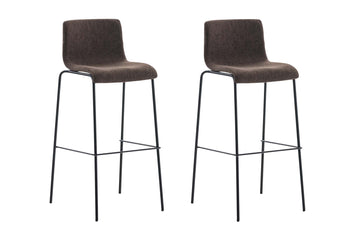 Set van 2 Moderne Barkrukken - Hoge Krukken - Stapelbaar, Ergonomisch Design Kleur bruin