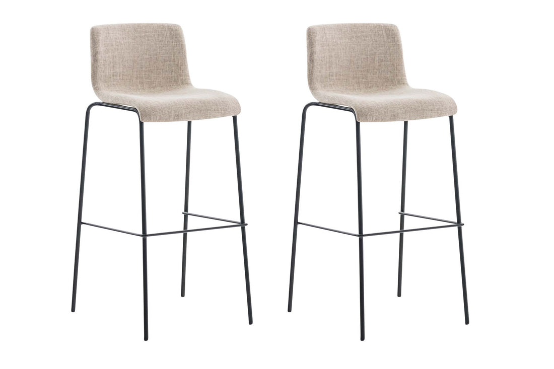 2-delige Set Barkrukken - Nauwe Krukken - Ergonomisch Ontwerp voor Comfortabele Zithouding Kleur blauw Onderstel Kleur zwart