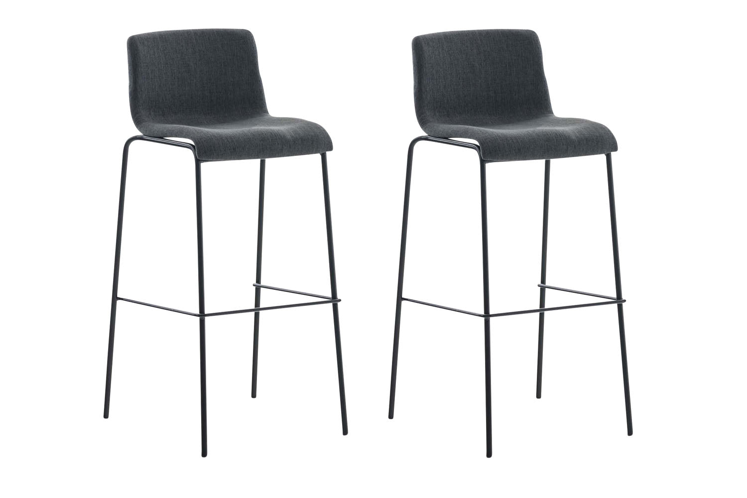 2-delige Set Barkrukken - Nauwe Krukken - Ergonomisch Ontwerp voor Comfortabele Zithouding Kleur donkergrijs Onderstel Kleur zwart