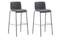 Set van 2 Moderne Barkrukken - Hoge Krukken - Comfortabel Zitcomfort, Stapelbaar Design Kleur lichtgrijs