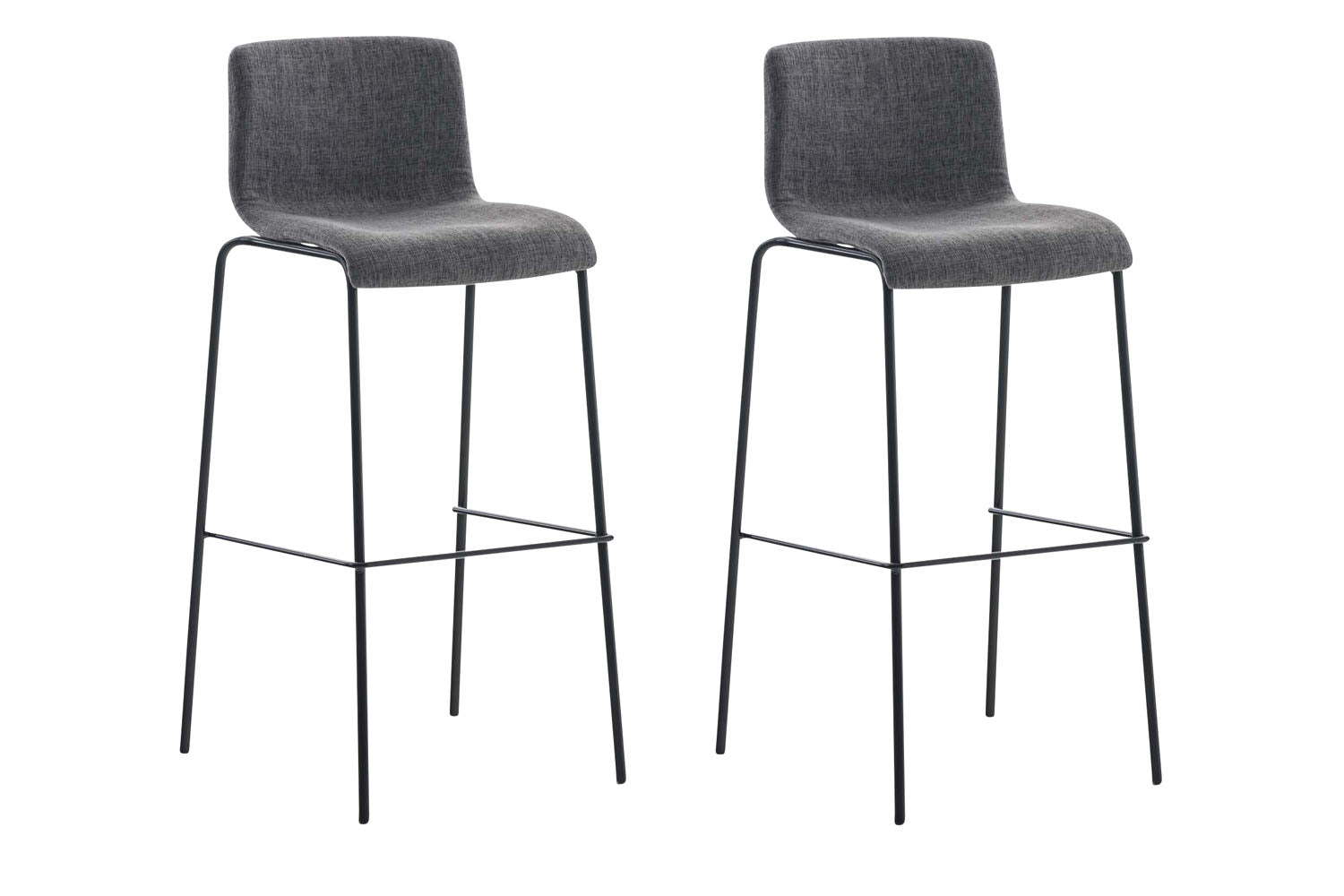 Set van 2 Moderne Barkrukken - Hoge Krukken - Comfortabel Zitcomfort, Stapelbaar Design Kleur lichtgrijs