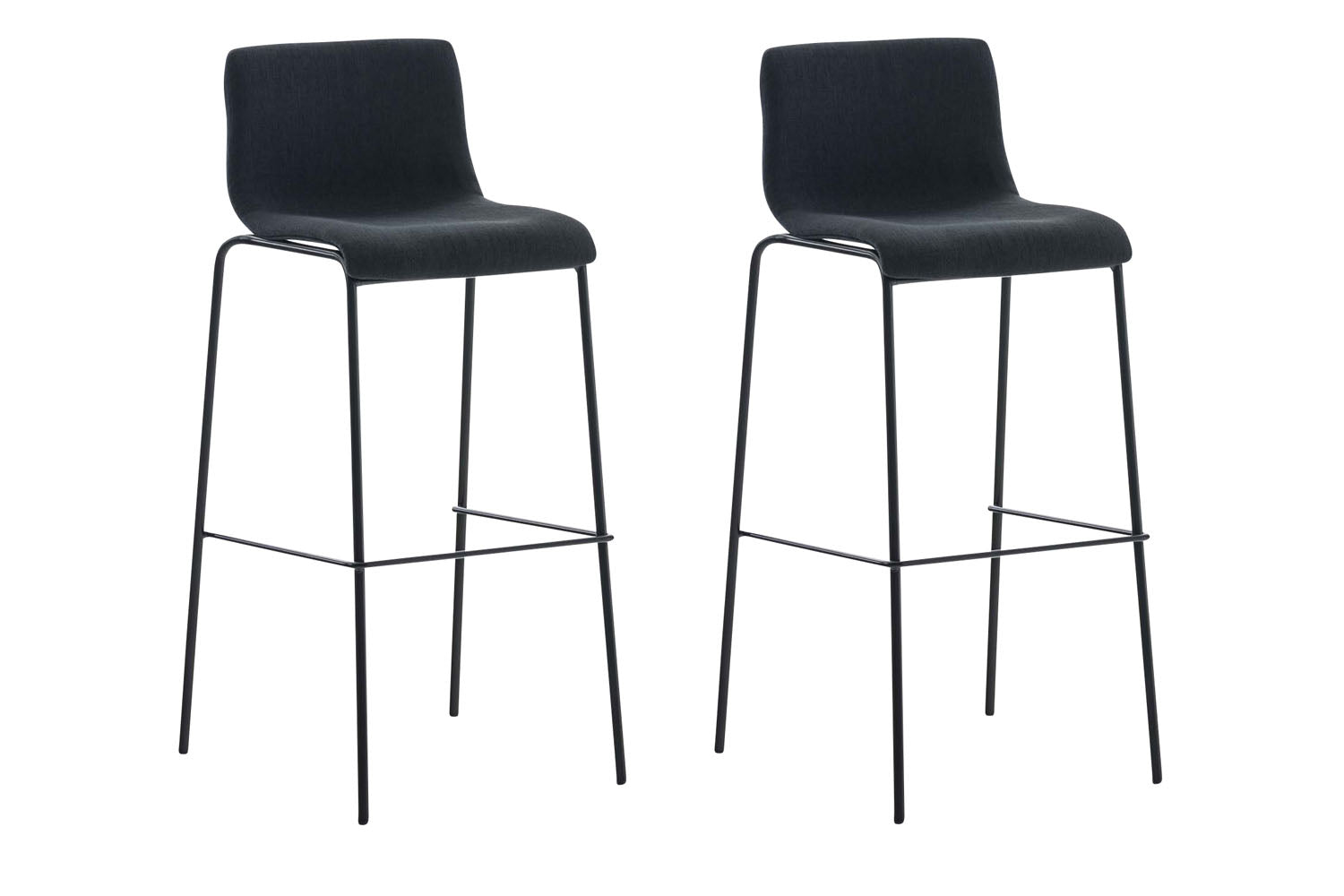 2-delige Set Barkrukken - Nauwe Krukken - Ergonomisch Ontwerp voor Comfortabele Zithouding Kleur zwart Onderstel Kleur zwart