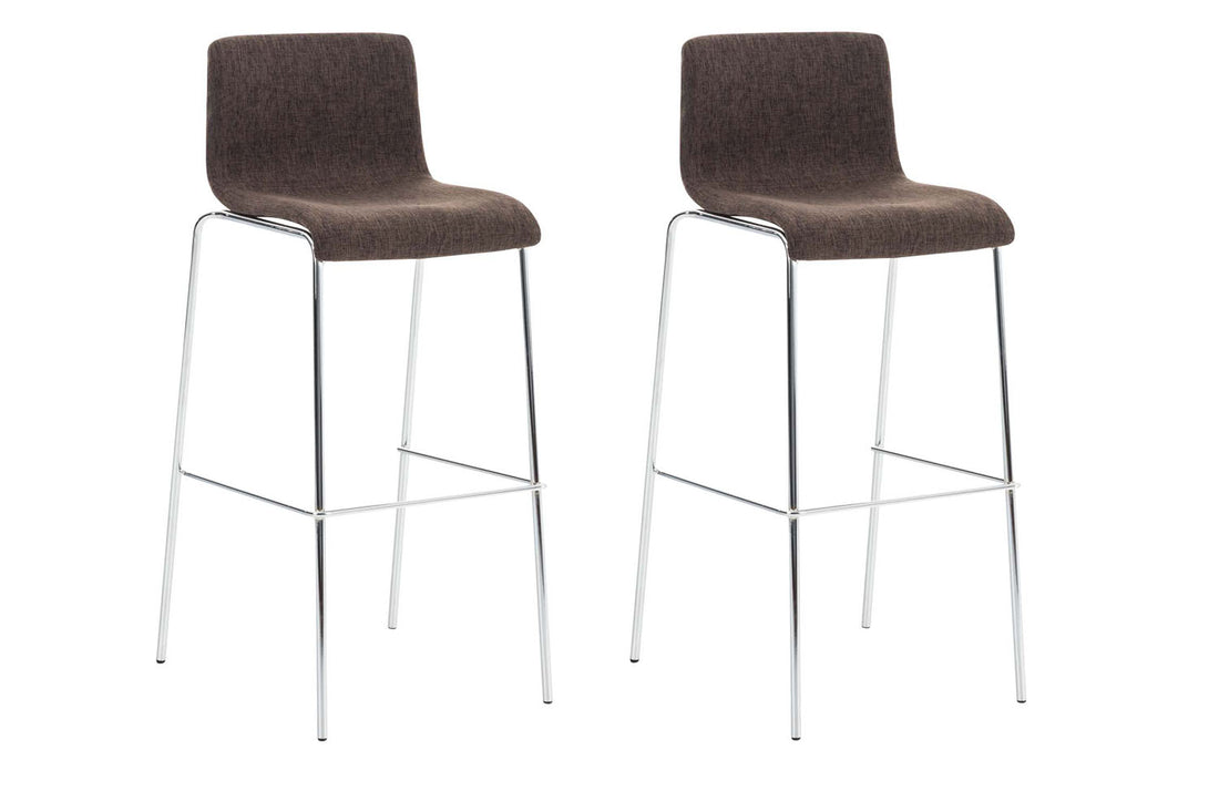 Set van 2 Barkrukken - Bistrostoelen - Modern Design & Hoge Zitcomfort Kleur bruin