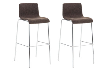 Set van 2 Barkrukken - Bistrostoelen - Modern Design & Hoge Zitcomfort Kleur bruin