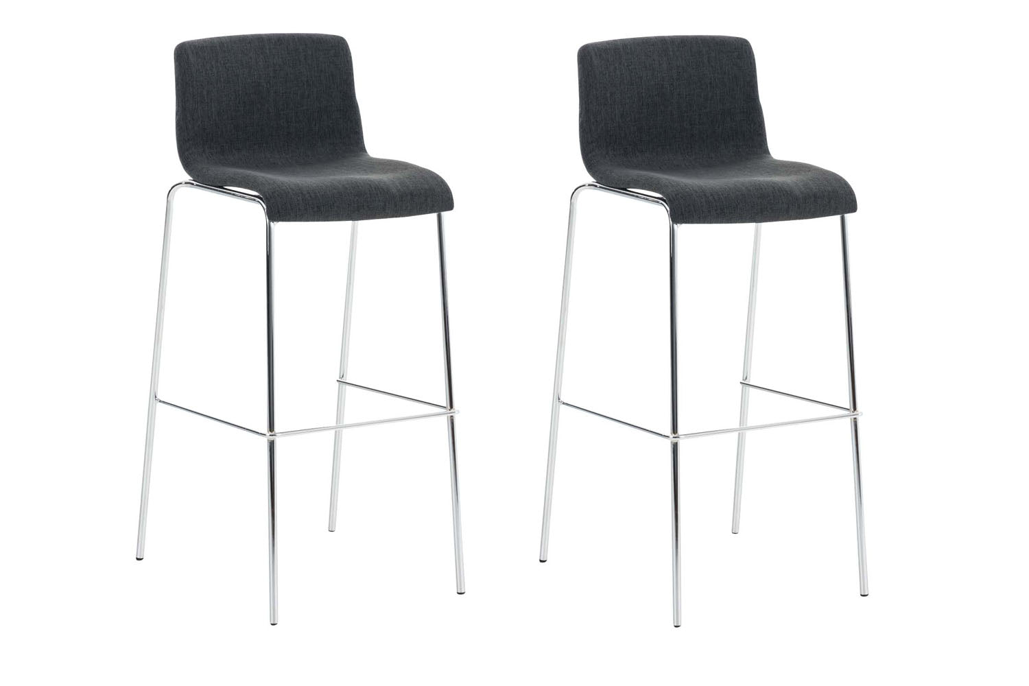 2-delige Set Barkrukken - Nauwe Krukken - Ergonomisch Ontwerp voor Comfortabele Zithouding Kleur donkergrijs Onderstel Kleur chroom