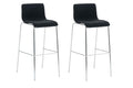 2-delige Set Barkrukken - Nauwe Krukken - Ergonomisch Ontwerp voor Comfortabele Zithouding Kleur zwart Onderstel Kleur chroom