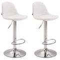 Set van 2 Moderne Barkrukken - Kunstleer - Optimaal Comfort en Verstelbare Hoogte Kleur wit