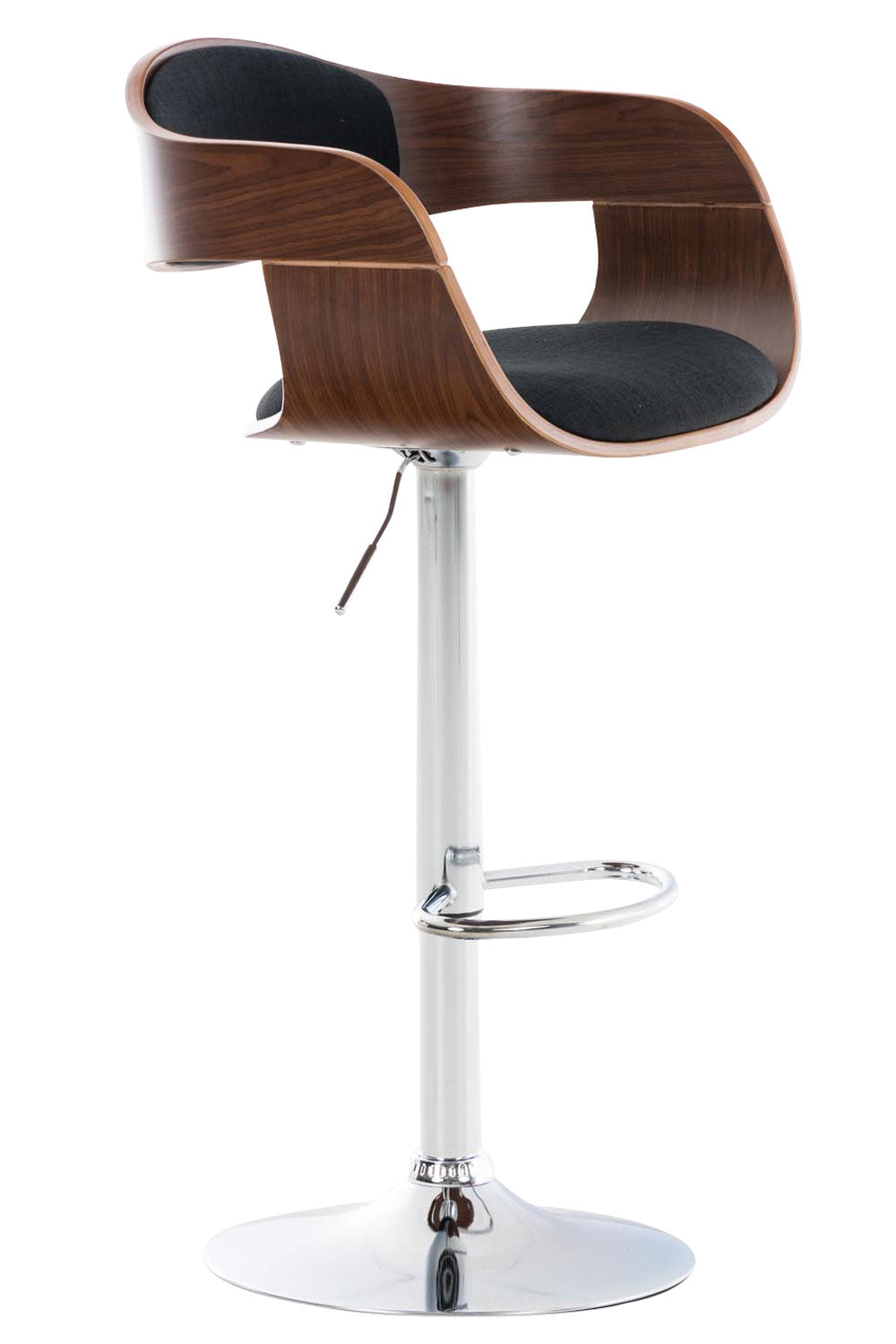 Design Barkruk - Kruk - Ergonomisch Zitcomfort, 360° Draaibaar & Verstelbaar Kleur walnoot/zwart
