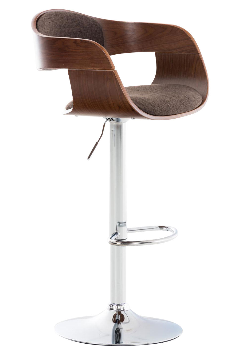 Design Barkruk - Kruk - Ergonomisch Zitcomfort, 360° Draaibaar & Verstelbaar Kleur walnoot/zwart