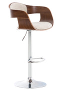 Design Barkruk - Kruk - Ergonomisch Zitcomfort, 360° Draaibaar & Verstelbaar Kleur walnoot/creme