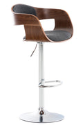 Design Barkruk - Kruk - Ergonomisch Zitcomfort, 360° Draaibaar & Verstelbaar Kleur walnoot/donkergrijs