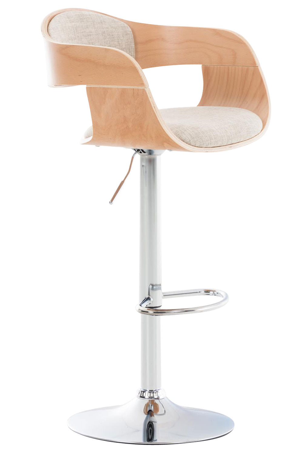 Design Barkruk - Kruk - Ergonomisch Zitcomfort, 360° Draaibaar & Verstelbaar Kleur natuur/creme