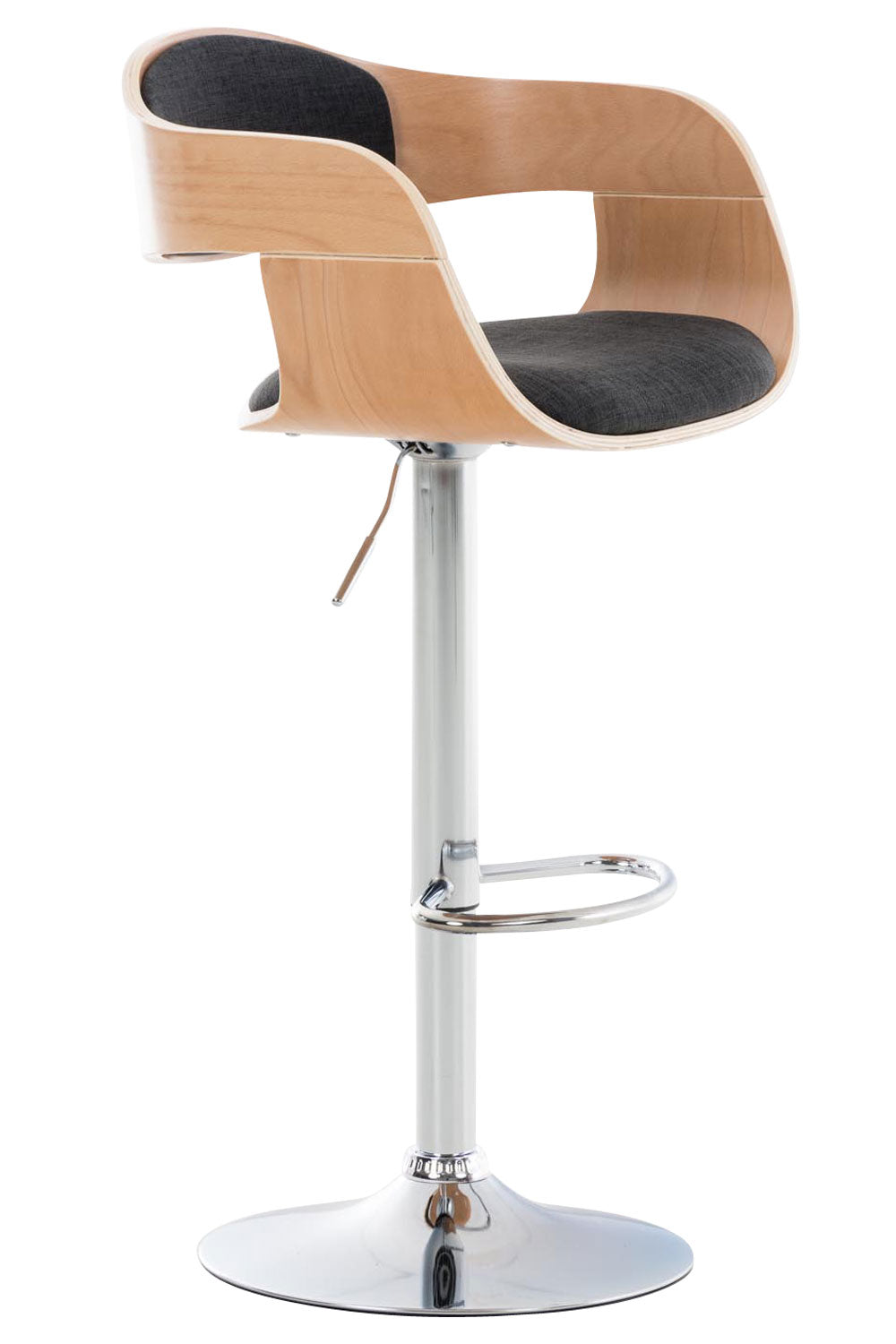 Design Barkruk - Kruk - Ergonomisch Zitcomfort, 360° Draaibaar & Verstelbaar Kleur natuur/donkergrijs