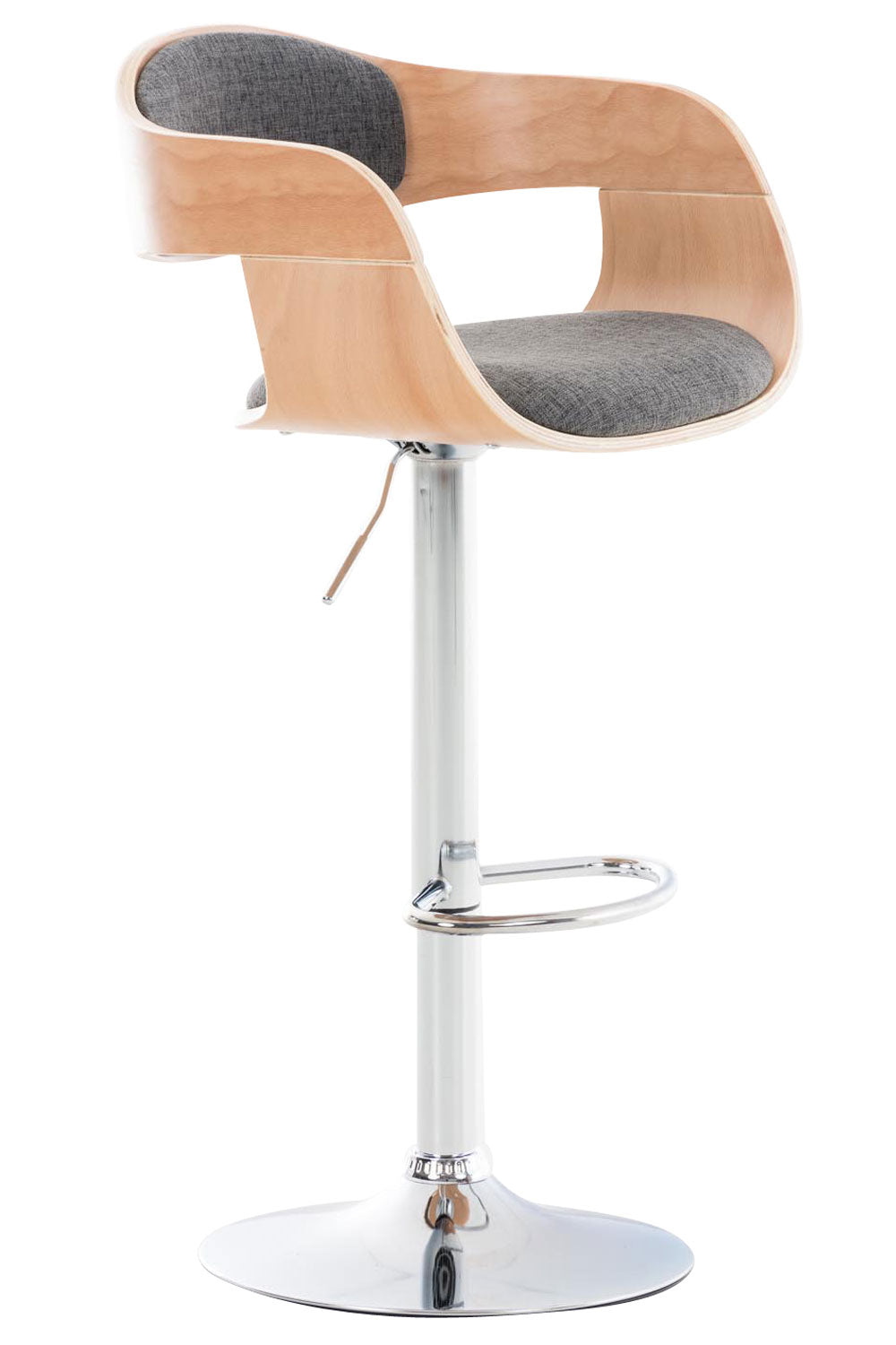 Design Barkruk - Kruk - Ergonomisch Zitcomfort, 360° Draaibaar & Verstelbaar Kleur natuur/lichtgrijs