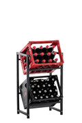 Binnenhuis Opslagrek - Wijnrek - Eenvoudige Flessenplaatsing, Roestvrij Staal Opties Maat voor 2 dozen Kleur zwart