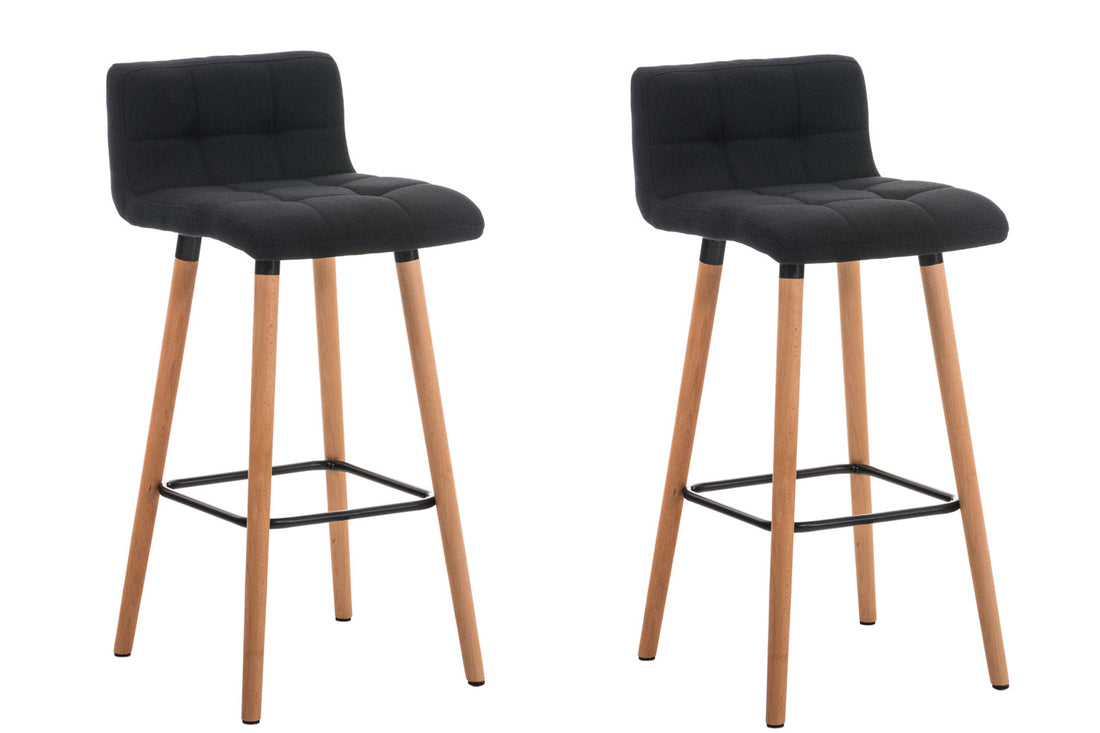 Set van 2 Elegante Barkrukken - Hoge Krukken - Onderhoudsvriendelijke Stof Kleur zwart