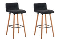 Set van 2 Elegante Barkrukken - Hoge Krukken - Onderhoudsvriendelijke Stof Kleur zwart