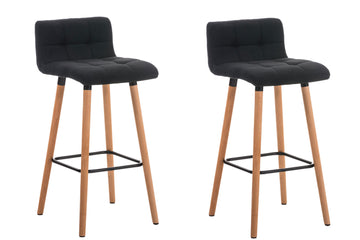 Set van 2 Elegante Barkrukken - Hoge Krukken - Onderhoudsvriendelijke Stof Kleur zwart