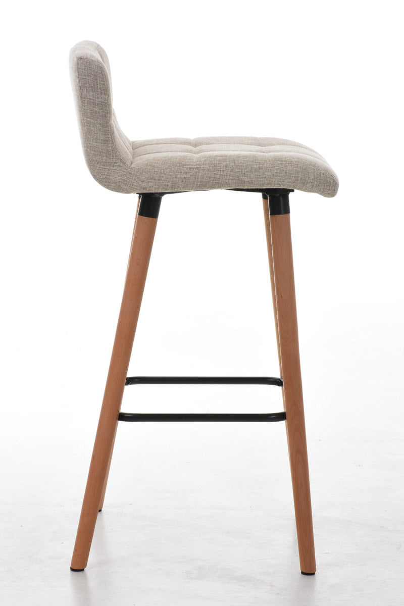 Set van 2 Barkrukken - Hoge Stoelen - Comfortabele Gestoffeerde Zitting, Lange Levensduur Kleur crème