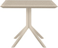 Tafel 80x80cm - Bisto Tafel - Weerbestendig Polypropyleen, UV-bestendig Kleur taupe