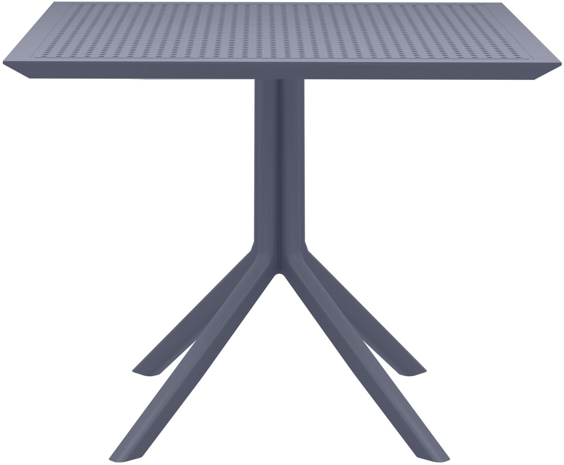 Tafel 80x80cm - Bisto Tafel - Weerbestendig Polypropyleen, UV-bestendig Kleur donkergrijs