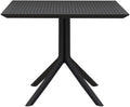 Tafel 80x80cm - Bisto Tafel - Weerbestendig Polypropyleen, UV-bestendig Kleur zwart