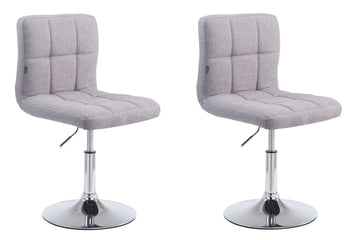 2-delige Set Lounger Stoelen - Barkrukken - Verstelbaar Comfort Kleur grijs