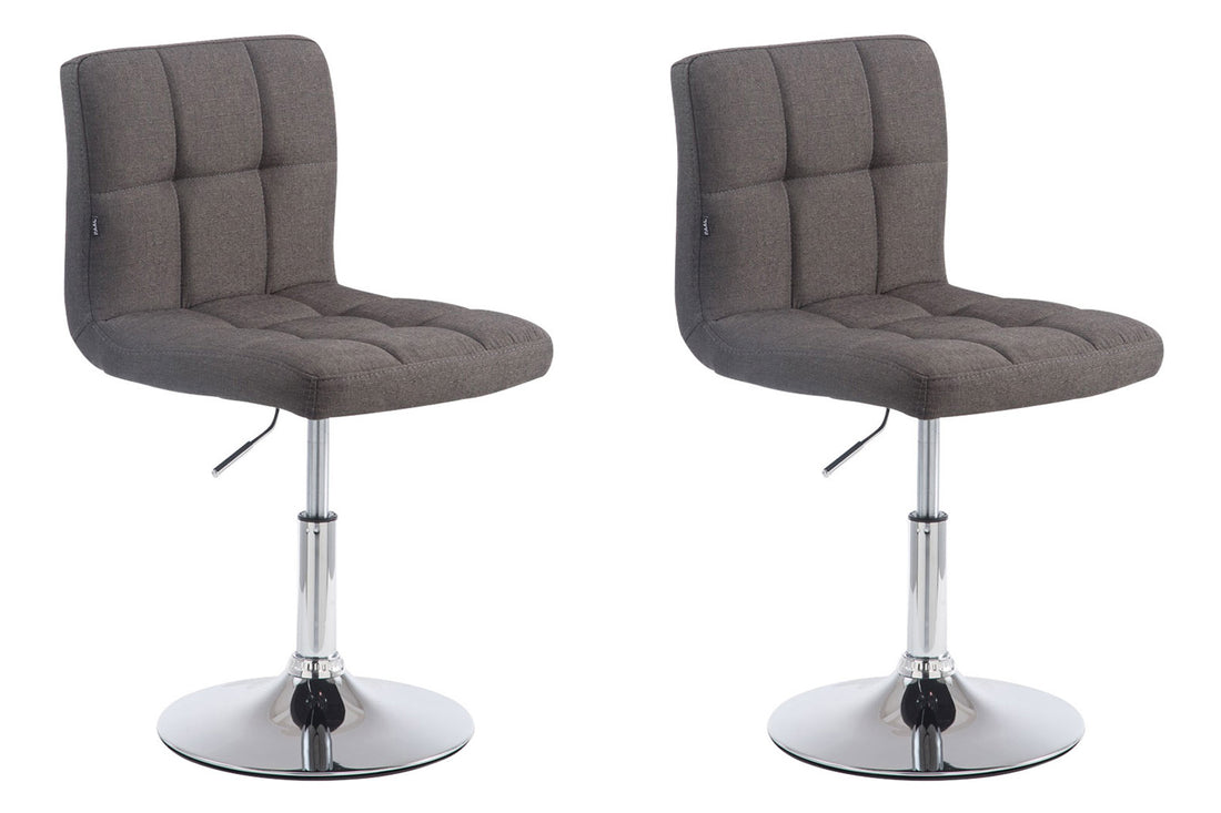 2-delige Set Lounger Stoelen - Barkrukken - Verstelbaar Comfort Kleur grijs