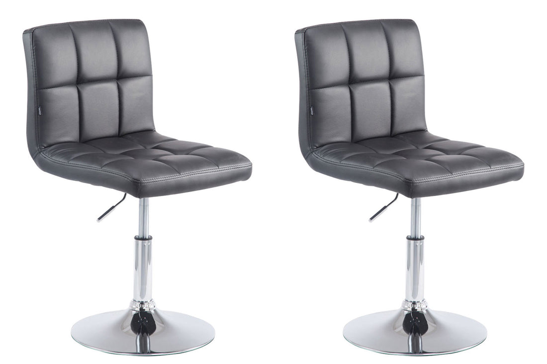 2-delige Set Lounger Stoelen - Luxe Kunstleer - Hoogte Verstelbaar, Chroom-look Frame Kleur zwart