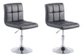 2-delige Set Lounger Stoelen - Luxe Kunstleer - Hoogte Verstelbaar, Chroom-look Frame Kleur zwart