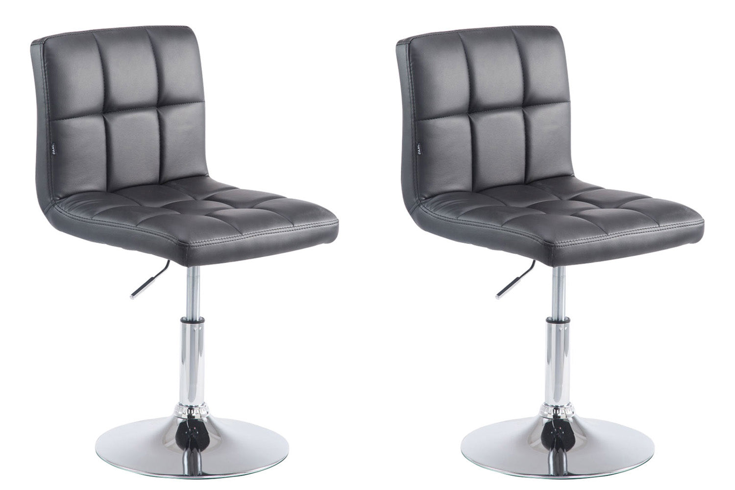 2-delige Set Lounger Stoelen - Luxe Kunstleer - Hoogte Verstelbaar, Chroom-look Frame Kleur zwart
