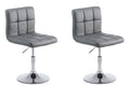 2-delige Set Lounger Stoelen - Luxe Kunstleer - Hoogte Verstelbaar, Chroom-look Frame Kleur grijs