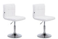 2-delige Set Lounger Stoelen - Luxe Kunstleer - Hoogte Verstelbaar, Chroom-look Frame Kleur wit
