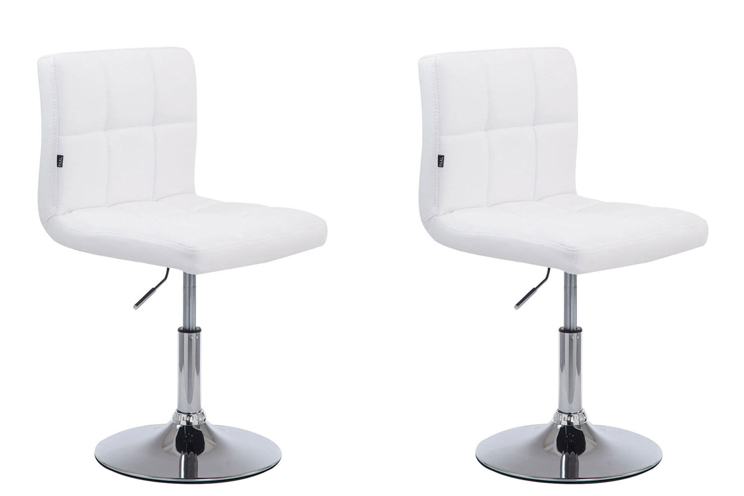2-delige Set Lounger Stoelen - Luxe Kunstleer - Hoogte Verstelbaar, Chroom-look Frame Kleur wit