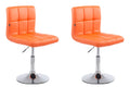 2-delige Set Lounger Stoelen - Luxe Kunstleer - Hoogte Verstelbaar, Chroom-look Frame Kleur oranje