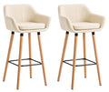 Set van 2 Barkrukken - Kunstleer Stoel - Ergonomisch Comfort, Stijlvolle Gezelligheid Kleur crème