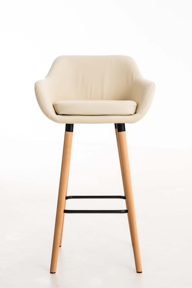 Set van 2 Barkrukken - Kunstleer Stoel - Ergonomisch Comfort, Stijlvolle Gezelligheid Kleur crème