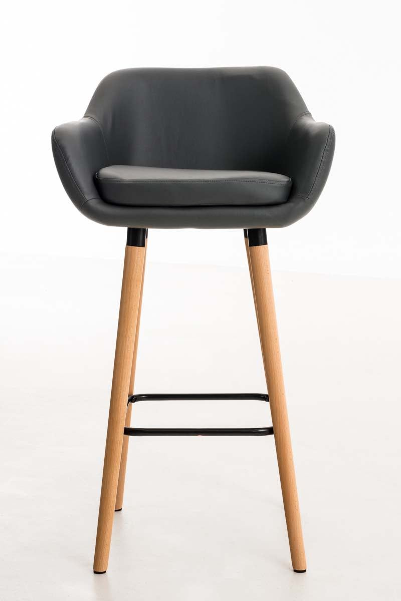 Set van 2 Barkrukken - Kunstleren Stoelen - Comfortabel Zitdesign Kleur grijs