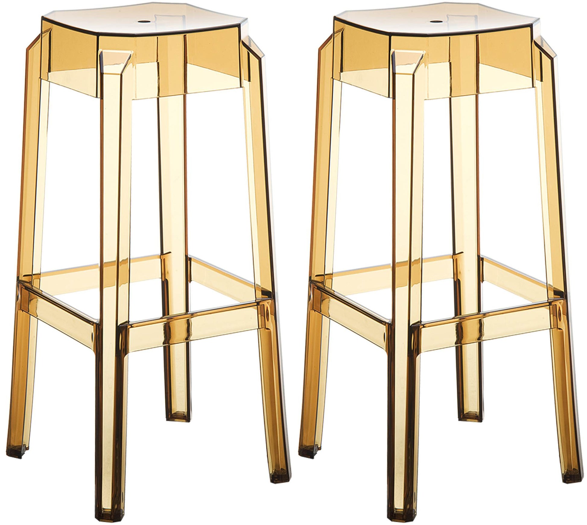 Barkrukken Set - Hoge Krukken, UV-bestendig & Stapelbaar Design - Modern & Functioneel Kleur barnsteen