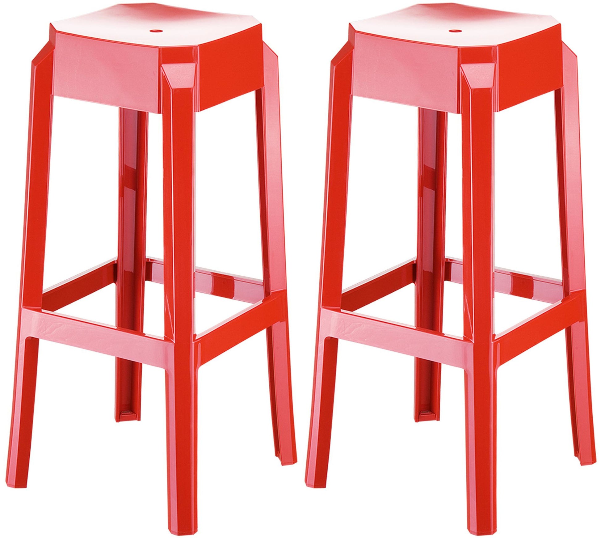 Barkrukken Set - Hoge Krukken, UV-bestendig & Stapelbaar Design - Modern & Functioneel Kleur rood