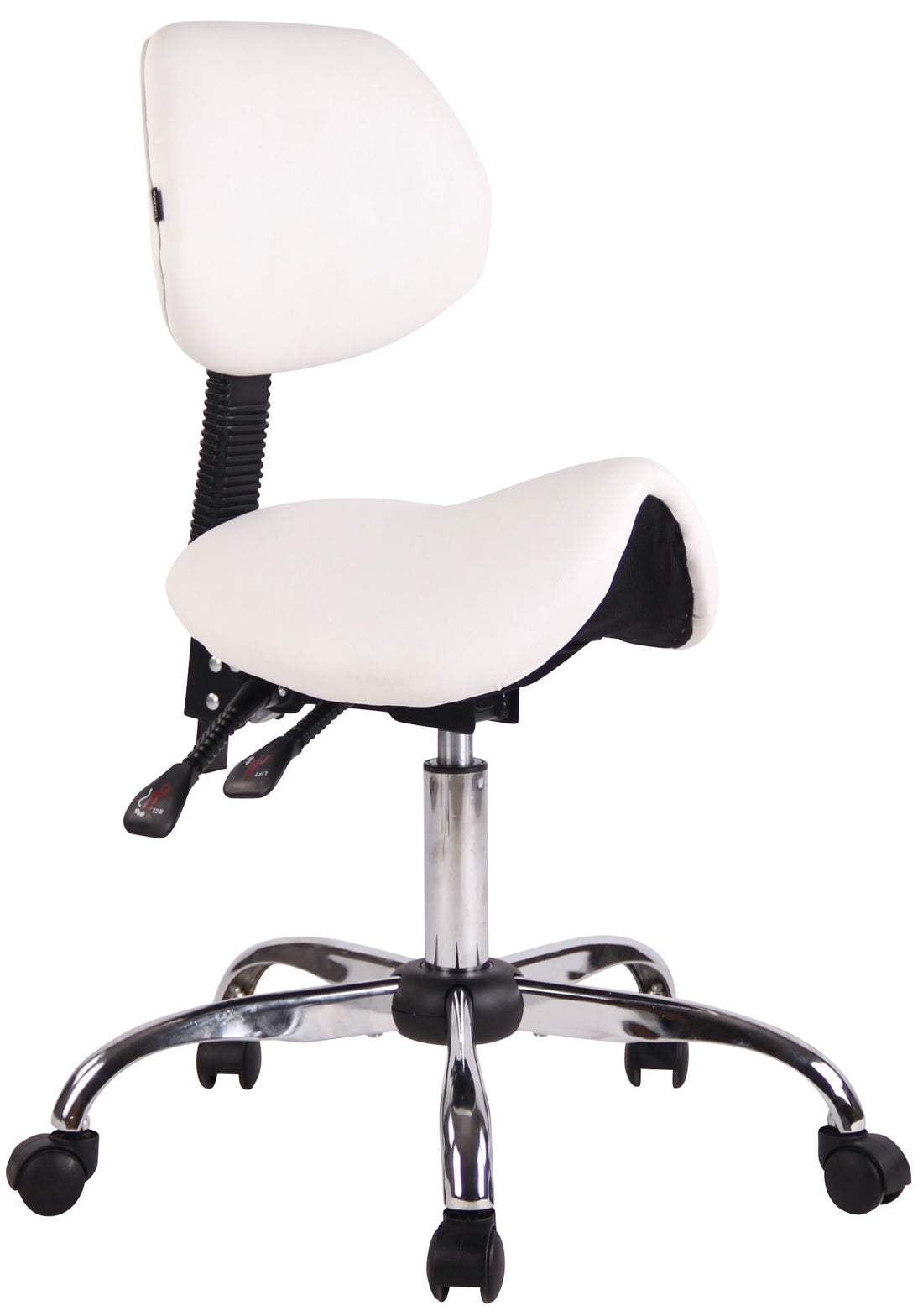 Werkkruk - Zadelstoel - Comfortabele Zitting, Ideaal voor Medische Praktijken & Salons Kleur wit
