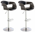Set van 2 Kunstleren Barkrukken - Design Krukken - Traploos Verstelbaar voor Optimaal Comfort Kleur zwart/grijs