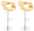 Set van 2 Kunstleren Barkrukken - Design Krukken - Traploos Verstelbaar voor Optimaal Comfort Kleur natuur/creme