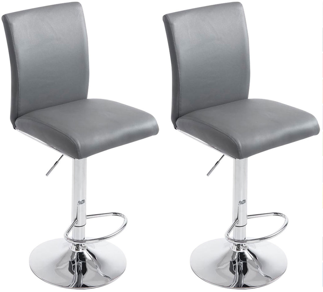 2-delige set Barkrukken - Hoge stoelen - Comfortabele hoogteverstelbaarheid, Kunstleer Afwerking Kleur crème