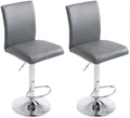 2-delige set Barkrukken - Hoge stoelen - Comfortabele hoogteverstelbaarheid, Kunstleer Afwerking Kleur grijs