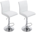 2-delige set Barkrukken - Hoge stoelen - Comfortabele hoogteverstelbaarheid, Kunstleer Afwerking Kleur wit