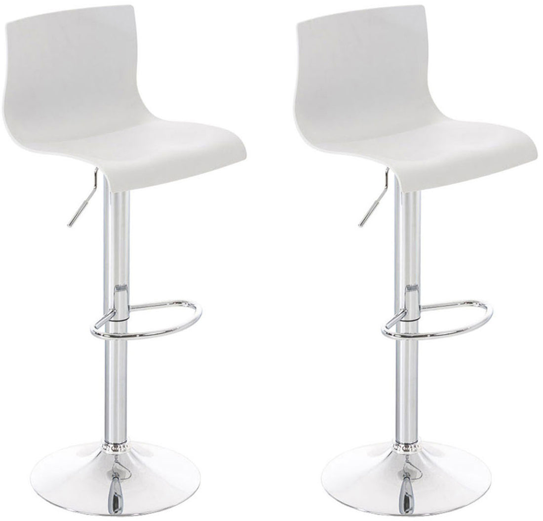 2-delige set In hoogte verstelbare barkrukken - Barstoelen - Ergonomische zithouding Kleur wit
