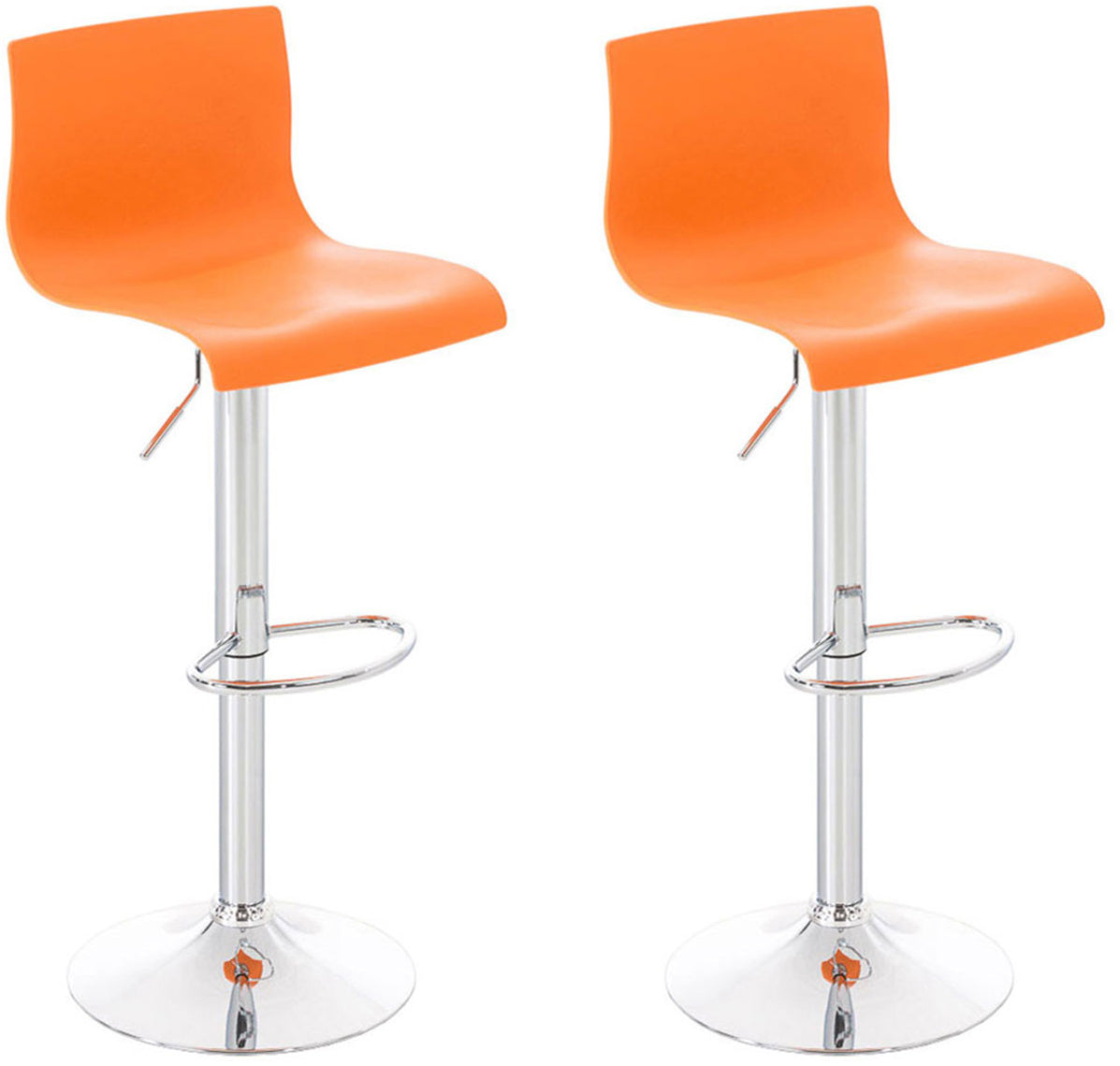 2-delige set In hoogte verstelbare barkrukken - Barstoelen - Ergonomische zithouding Kleur oranje