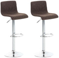 Set van 2 Stoffen Barkrukken - Barstoelen - Ergonomisch Ontwerp & Verstelbare Hoogte Kleur bruin