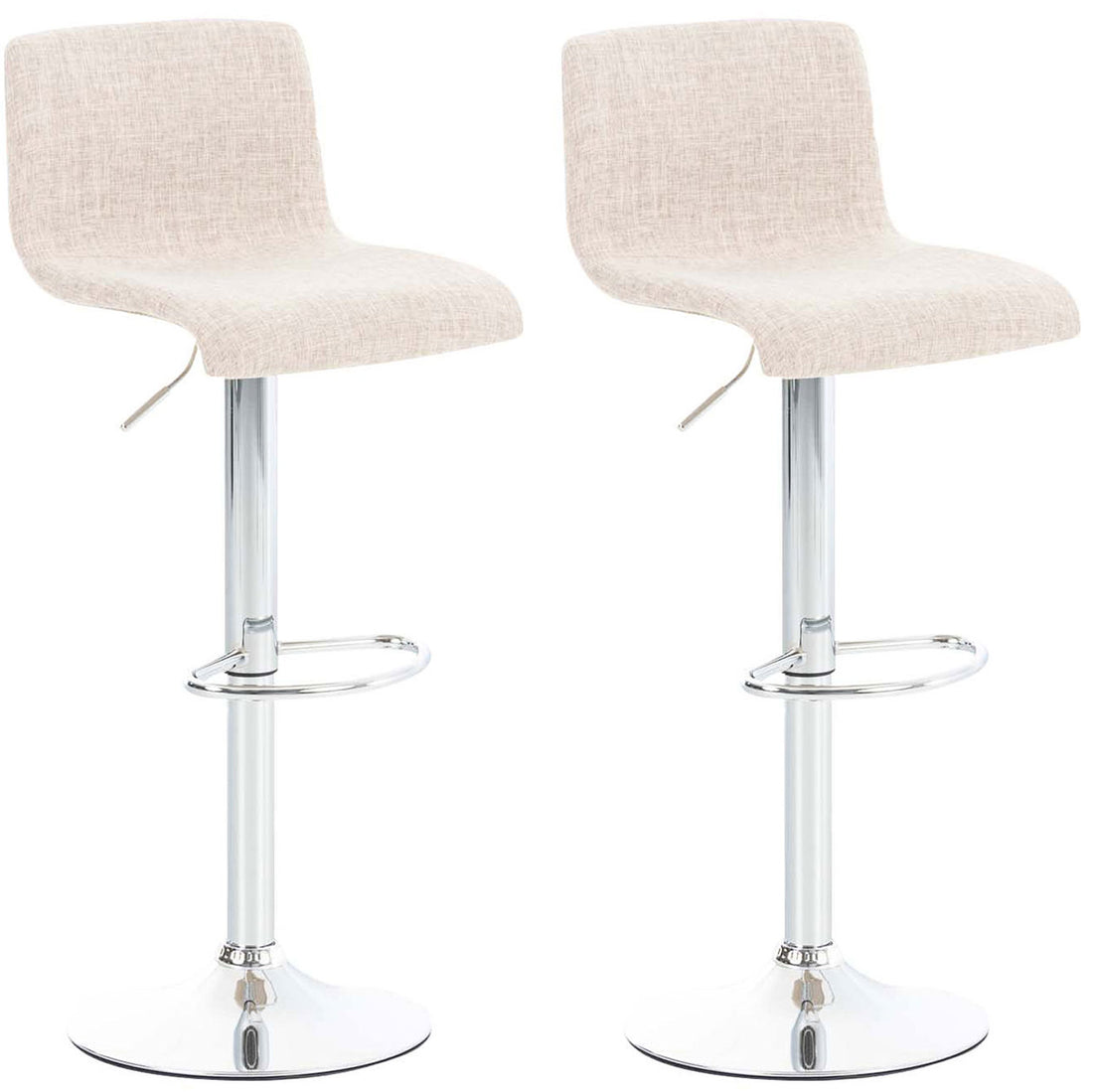 2-delige Set Barkrukken Stoffen Zitting - Bistrostoelen - Ergonomisch Comfortabel Kleur blauw Onderstel Kleur chroom
